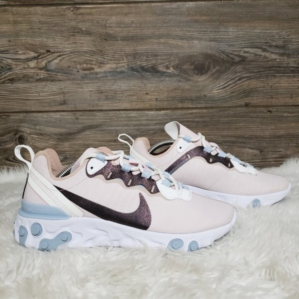 New Nike React Element 55 SE Barely Rose Sneakers
